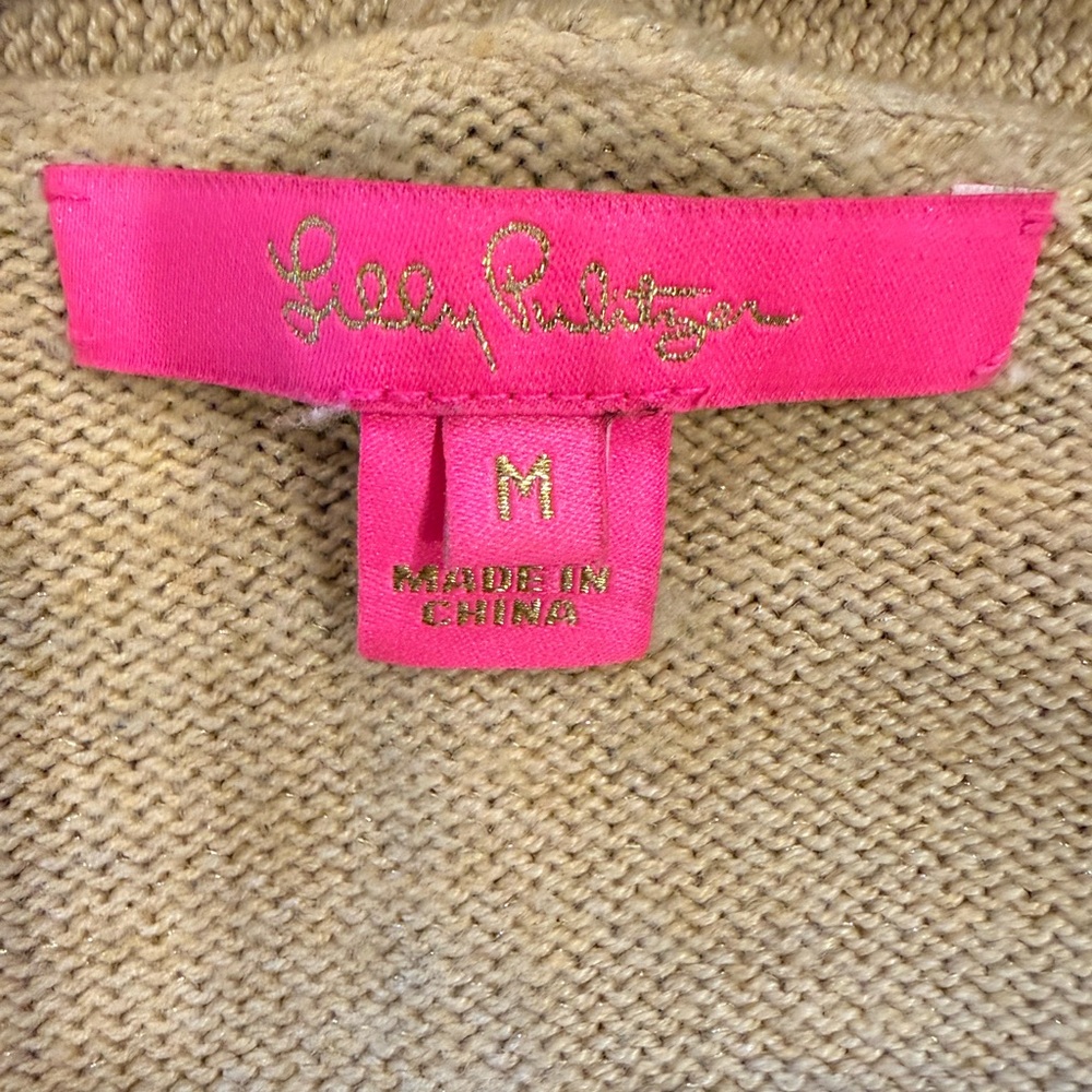 Lilly Pulitzer Elegant Gold Cardigan - Picture 12 of 12